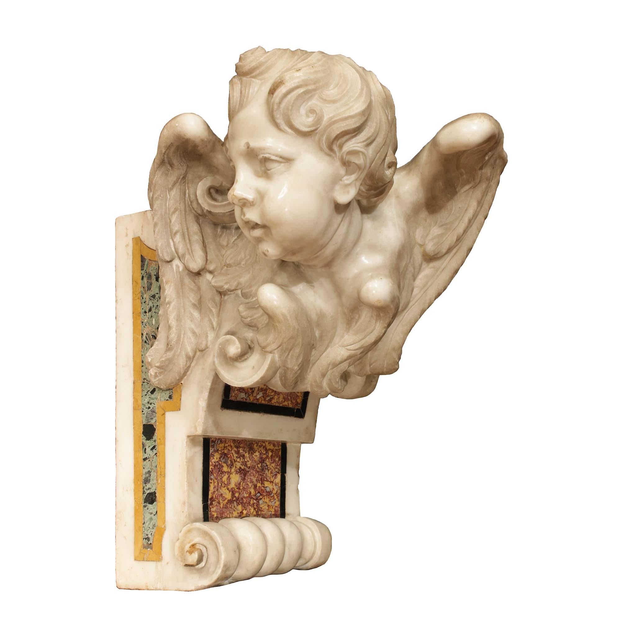 Paire d'éléments architecturaux italiens en marbre d'époque baroque du XVIIe siècle en vente 3