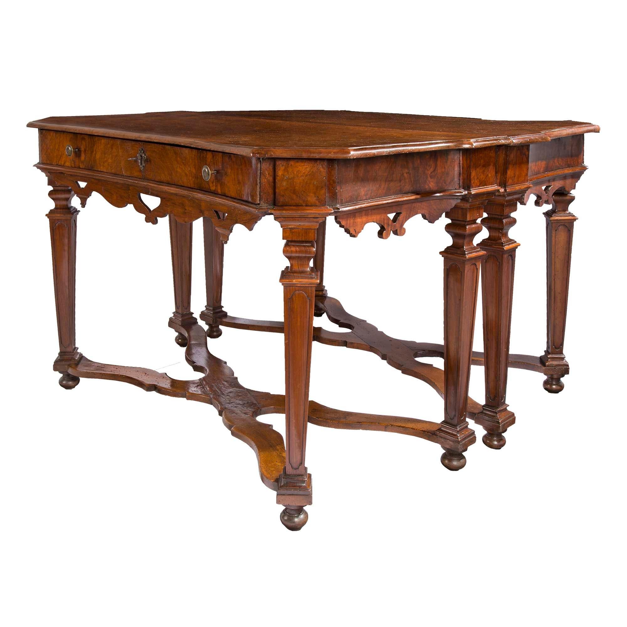 18th Century and Earlier Pair of Italian 17th Century Louis XIV Period Console/Center Tables For Sale