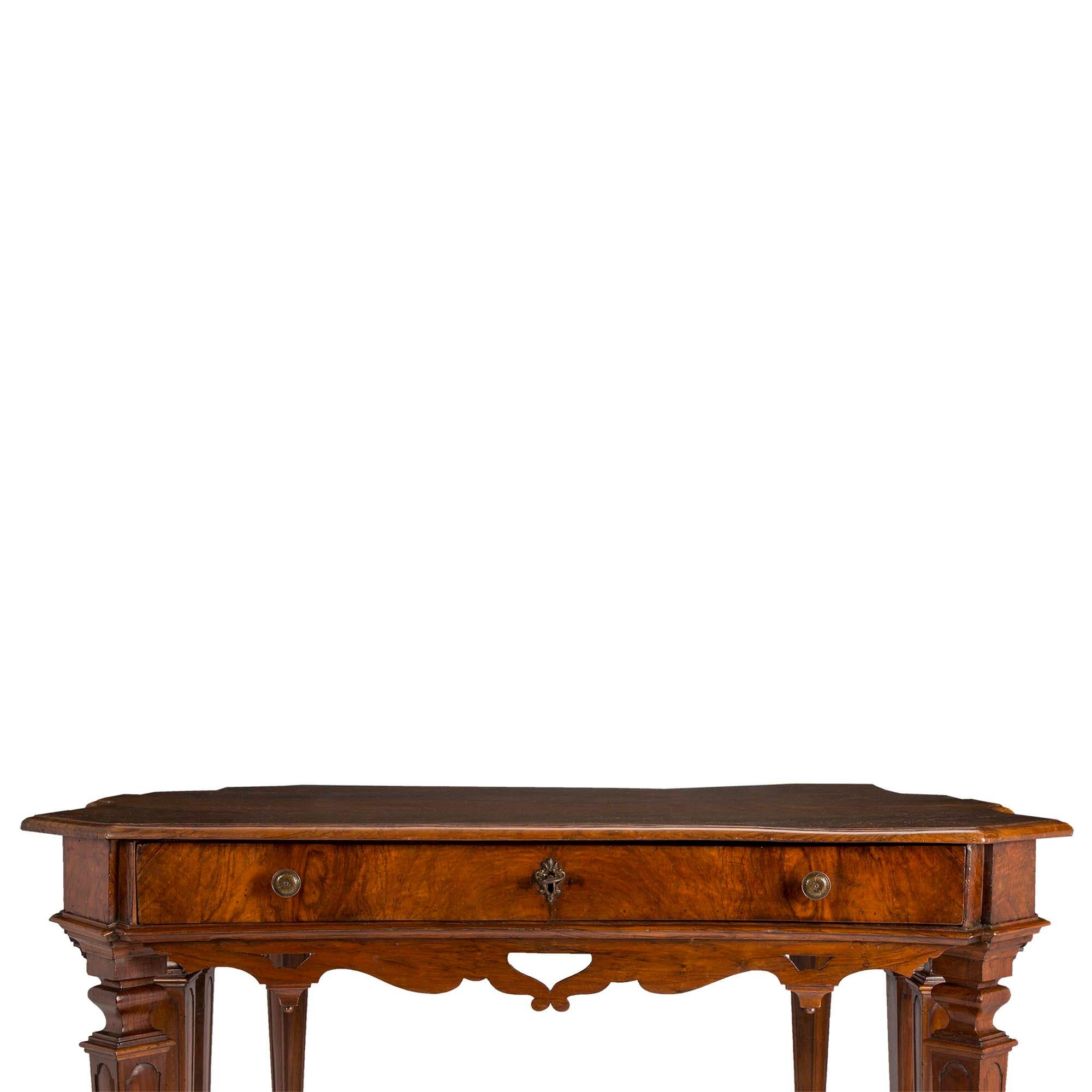 Pair of Italian 17th Century Louis XIV Period Console/Center Tables For Sale 1