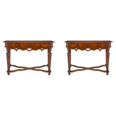 Pair of Italian 17th Century Louis XIV Period Console/Center Tables