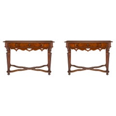 Paire de consoles/tables d'appoint italiennes d'époque Louis XIV du 17ème siècle