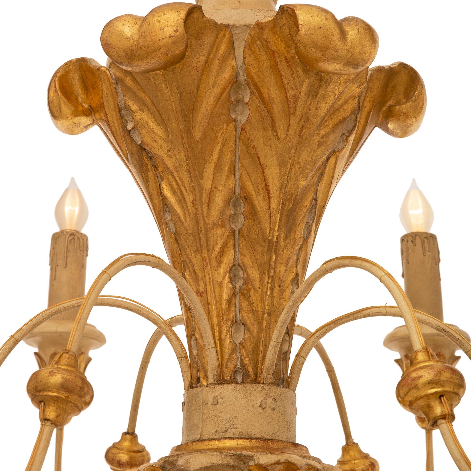 Wood Pair Of Italian 17th Century Louis XIV Period Giltwood Chandeliers
