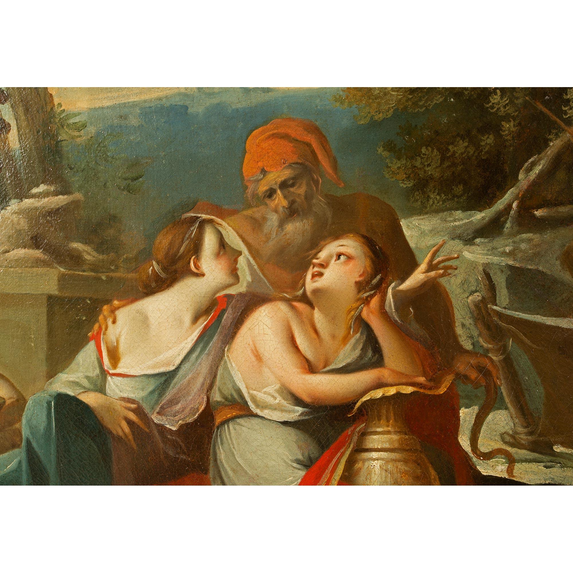 Pair of Italian 17th Century Oil on Canvas Paintings by Antonio Travi In Good Condition For Sale In West Palm Beach, FL
