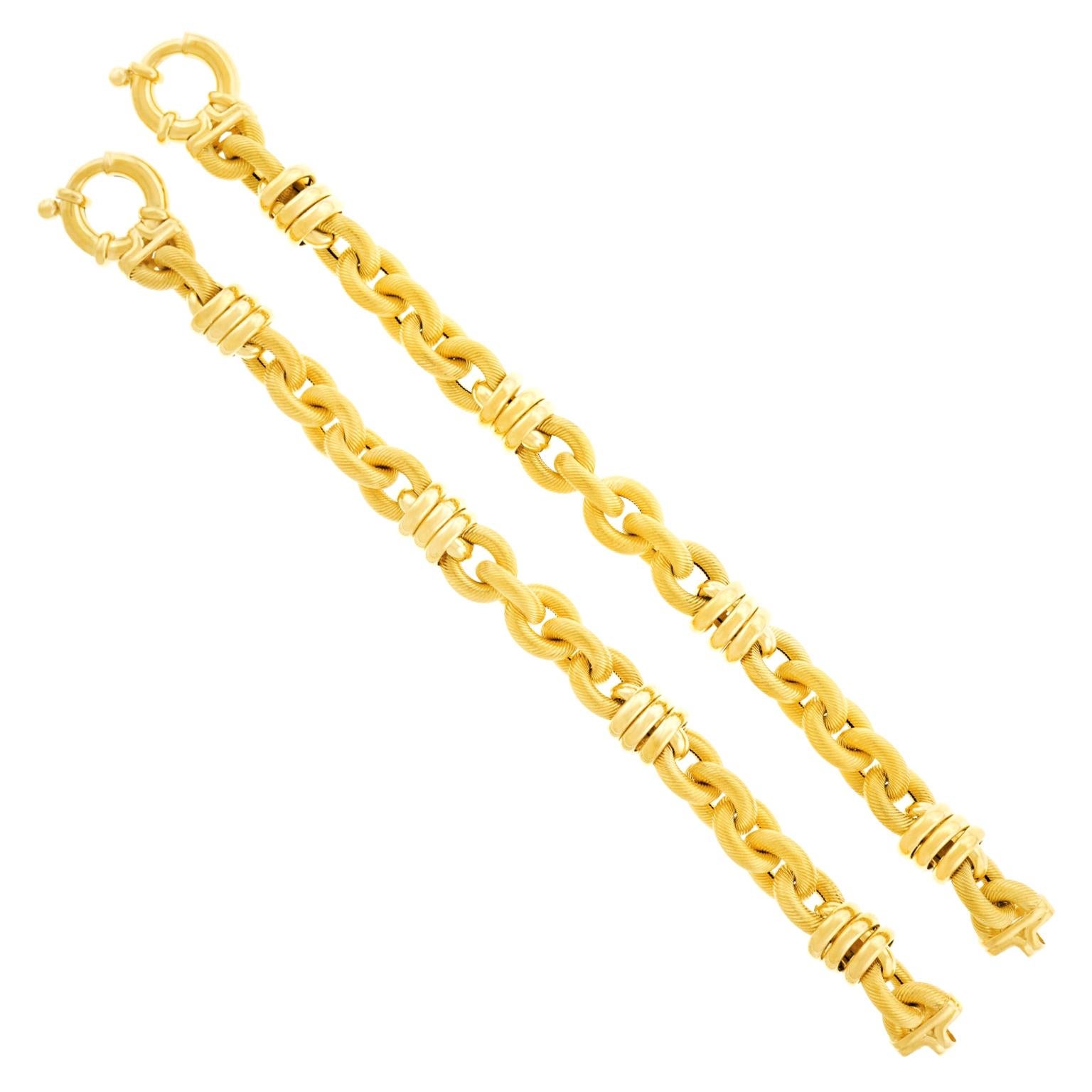 Pair of Italian 18 Karat Gold Bracelets