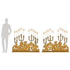 Pair of Italian 18th Century Baroque Electrified Candelabras