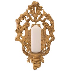 Paire d'appliques baroques italiennes du XVIIIe siècle St. Bras de Lumière