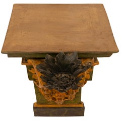 Pair Of Italian 18th Century Baroque St. Patinated Wood &Giltwood Wall Brackets