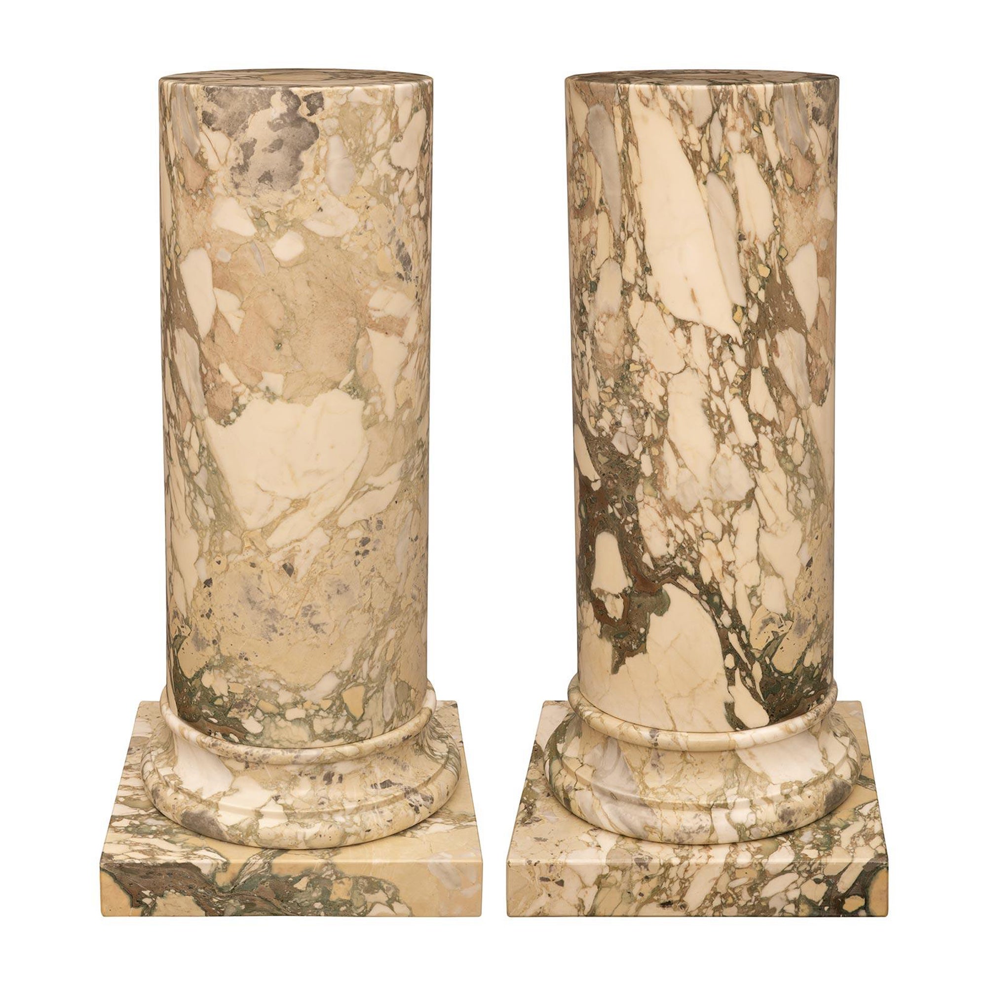 Coppia di colonne in marmo di Breccia Sarda Venata del XVIII secolo