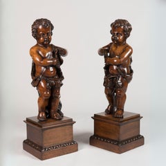 Pair of Italian 18th Century Carved Putti