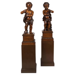 Pair of Italian 18th Century Carved Putti