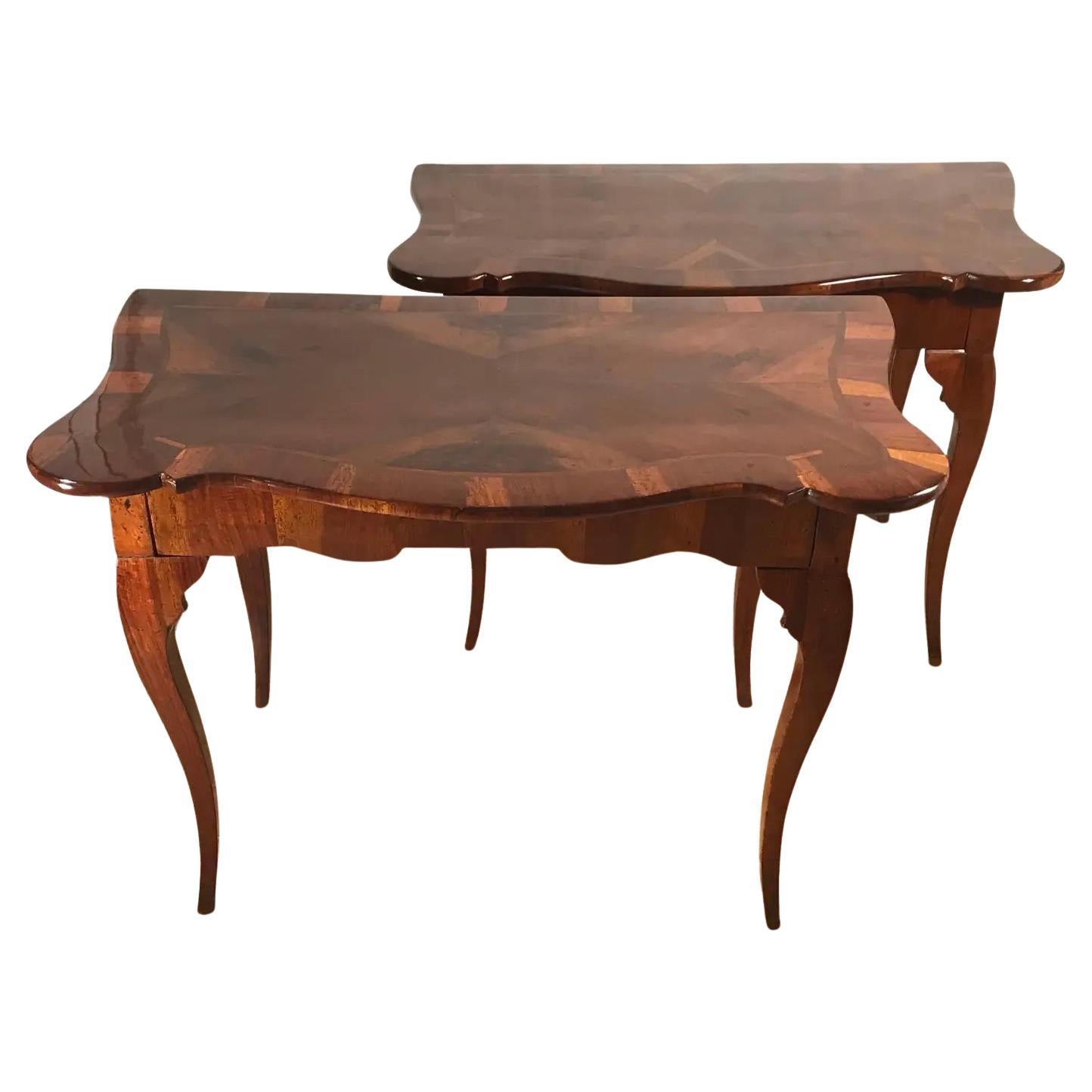 Mid-18th Century Pair of Italian 18th century Console Tables For Sale