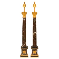 pair of Italian 18th century Grand Tour Period Ormolu and marble statues