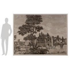 pair of Italian 18th century Grisaille wallpaper panels