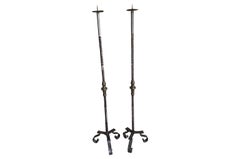 Pair of Italian 18th Century Iron Torcheres