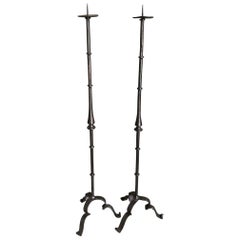 Pair of Italian 18th Century Iron Torcheres