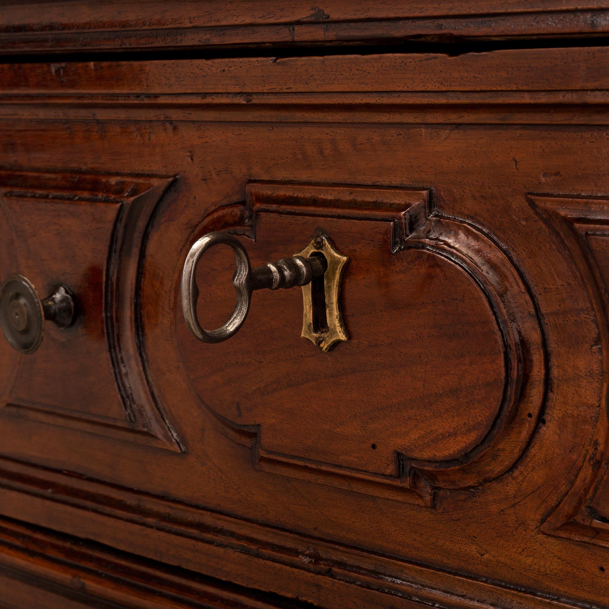 Pair of Italian 18th Century Louis XIV St. Walnut Chests/Side Tables For Sale 5