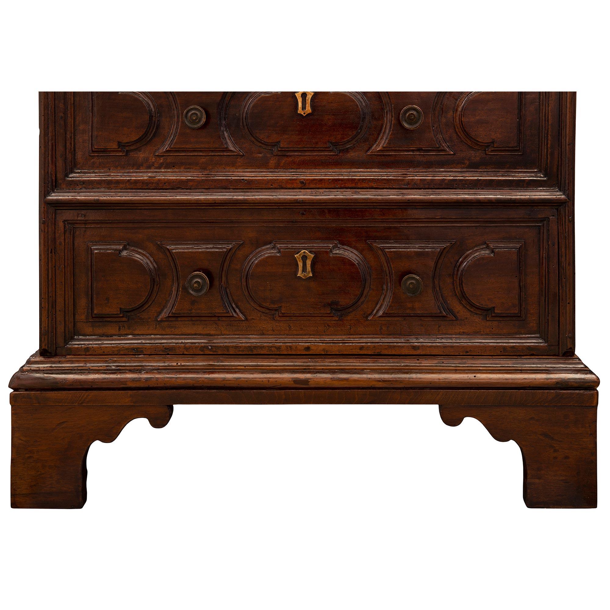 Pair of Italian 18th Century Louis XIV St. Walnut Chests/Side Tables For Sale 6