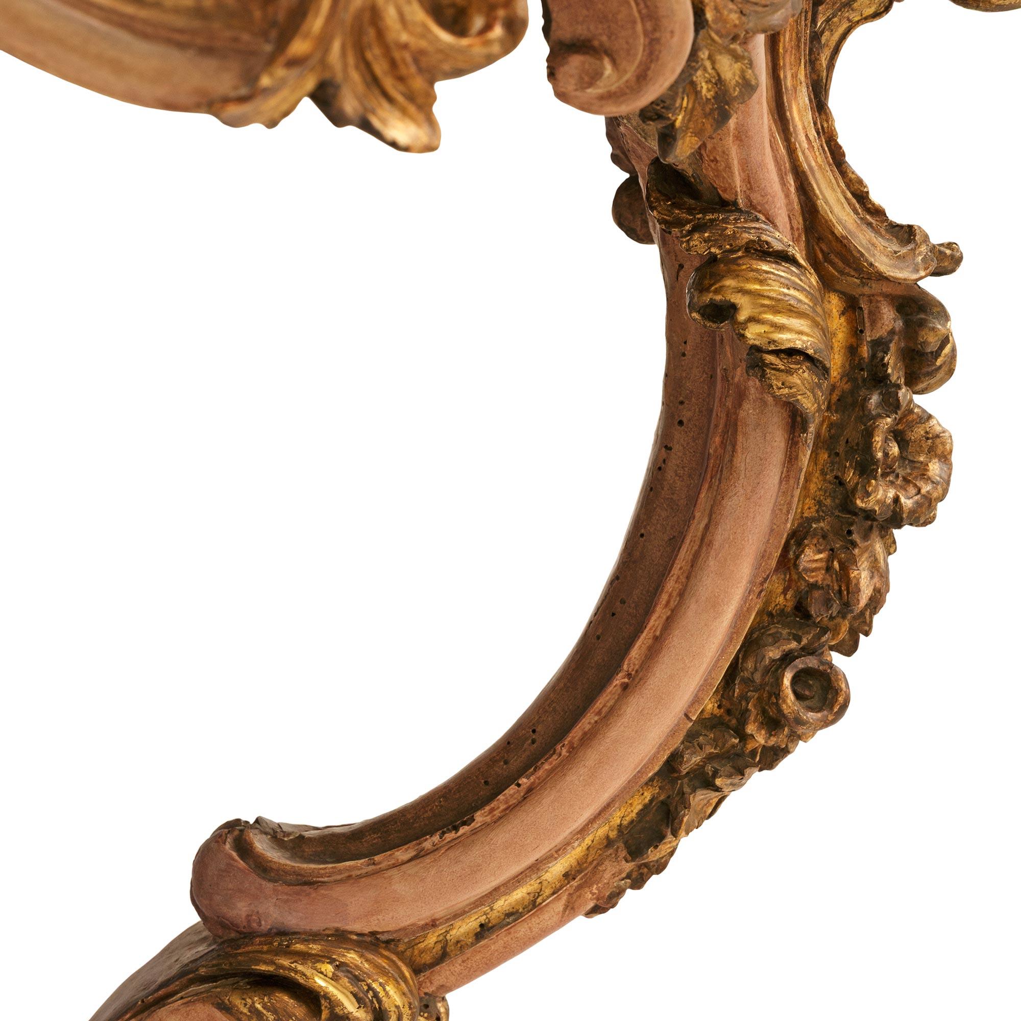 pair of Italian 18th century Louis XV st. painted Wood, Mecca and Onyx consoles For Sale 2