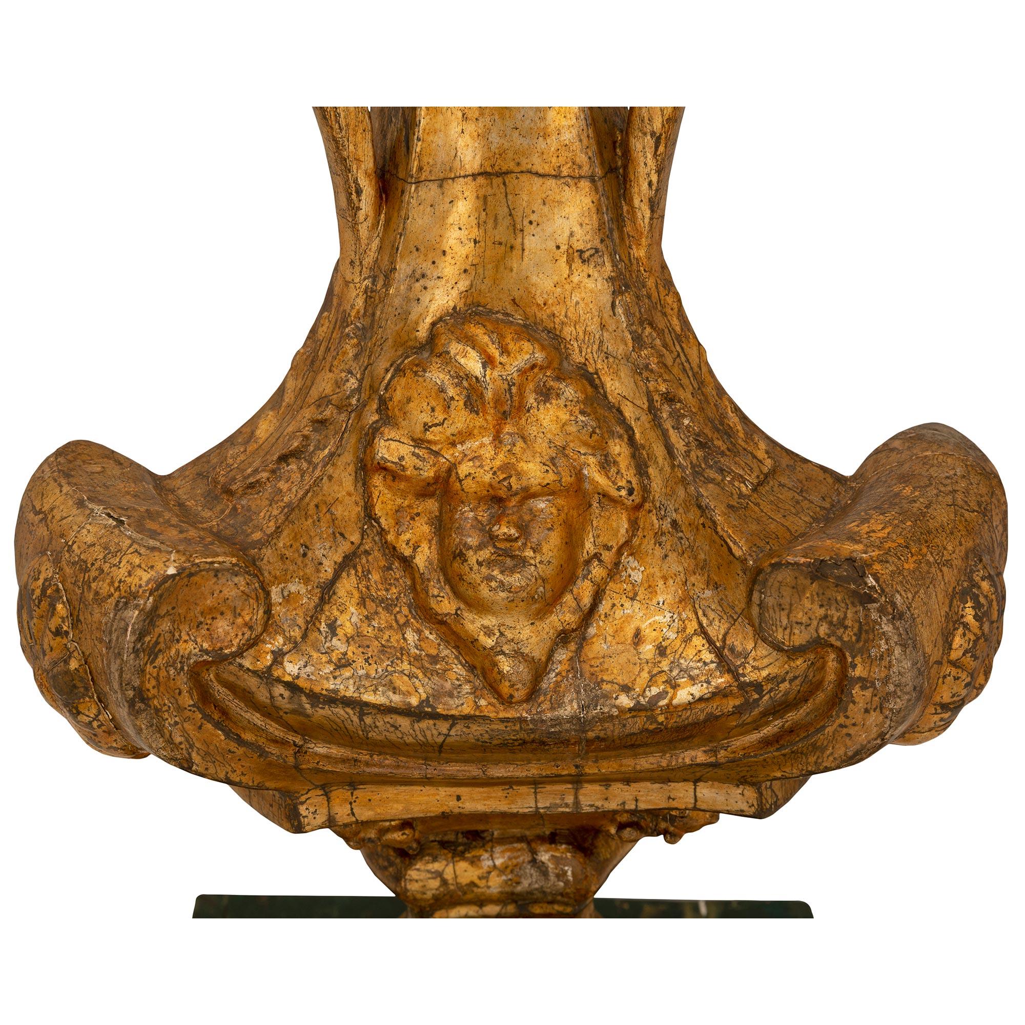 18th Century and Earlier Pair of Italian 18th Century Louis XVI Period Carved Mecca Lamps For Sale