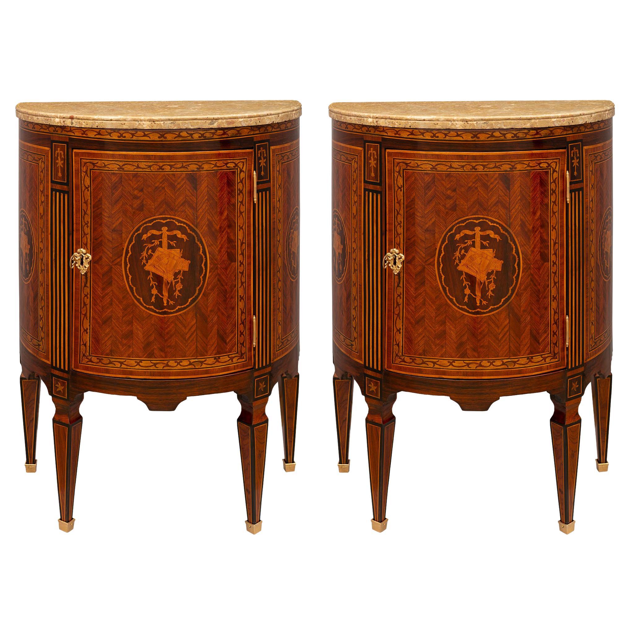 Pair of Italian 18th Century Louis XVI Period Chests/Side Tables For Sale