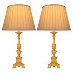 Paar italienische Giltholzlampen aus dem 18. Jahrhundert (Ludwig XVI.)