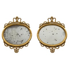 Pair of Italian 18th Century Louis XVI Period Giltwood Mirrors