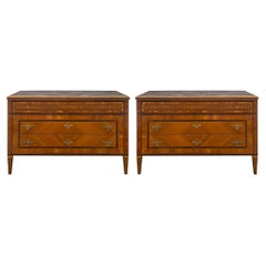 Pair of Italian 18th Century Louis XVI Period Kingwood and Tulipwood Chests