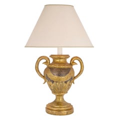 Pair of Italian 18th Century Louis XVI Period Mecca and Silver Leaf Lamps