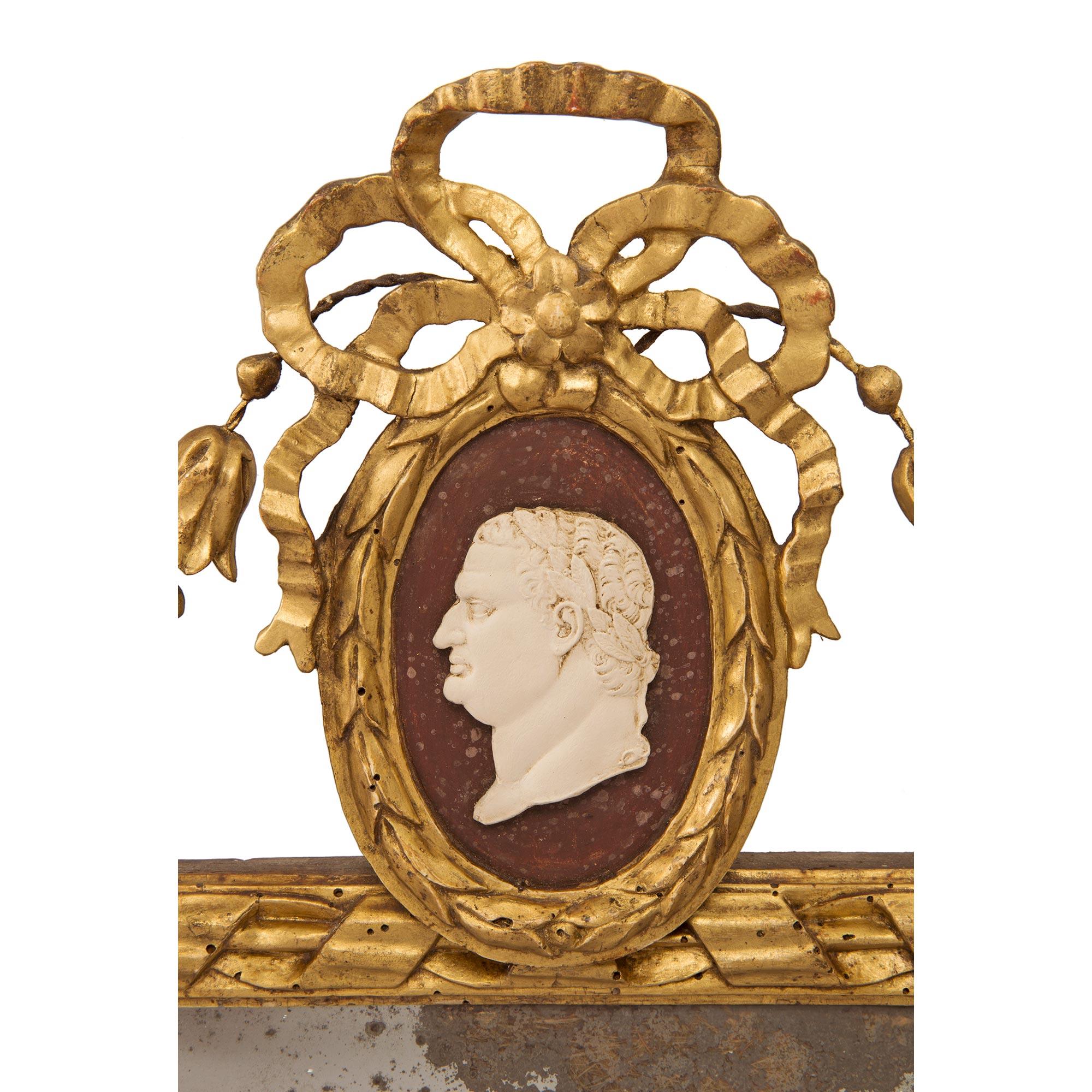 Pair of Italian 18th Century Louis XVI Period Mirrors For Sale 1