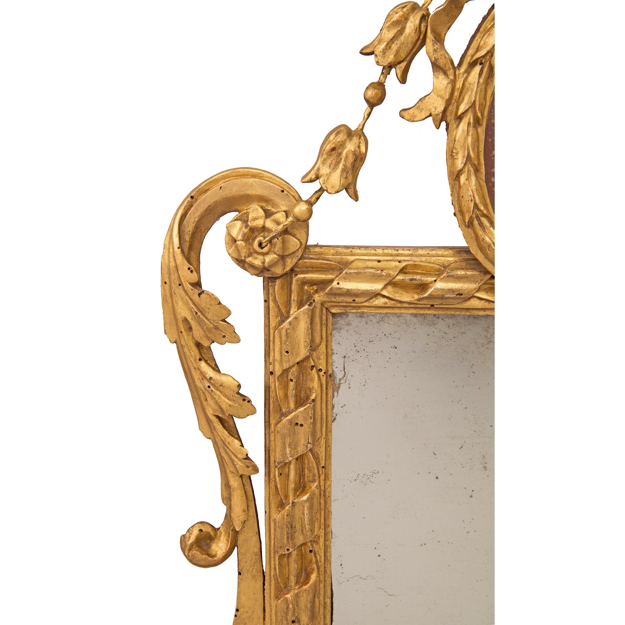 Pair of Italian 18th Century Louis XVI Period Mirrors For Sale 2