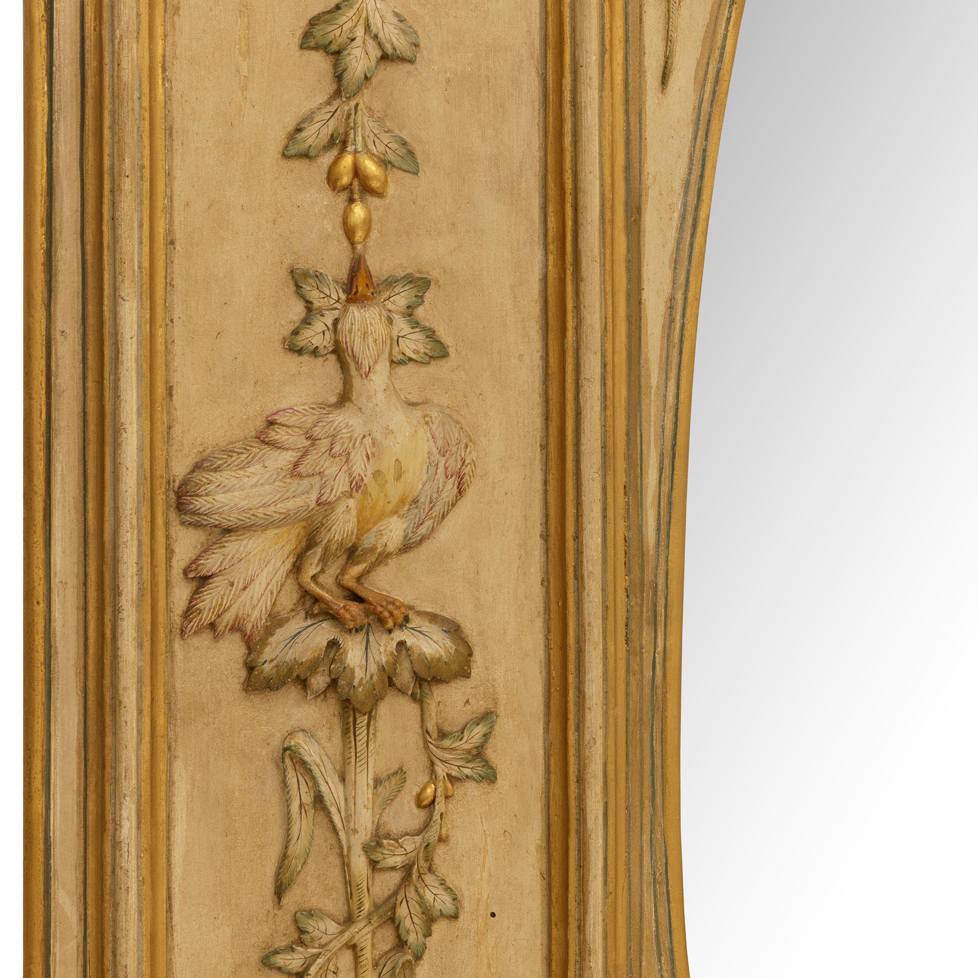 Paire de miroirs italiens en bois patiné vénitien d'époque Louis XVI du 18ème siècle en vente 1