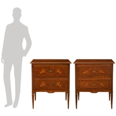pair of Italian 18th century Louis XVI Period Walnut and Kingwood side tables