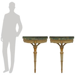 pair of Italian 18th century Louis XVI st. patinated Wood consoles