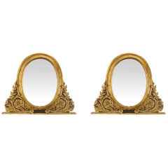 Pair of Italian 18th Century Mecca and Patinated Mirrors
