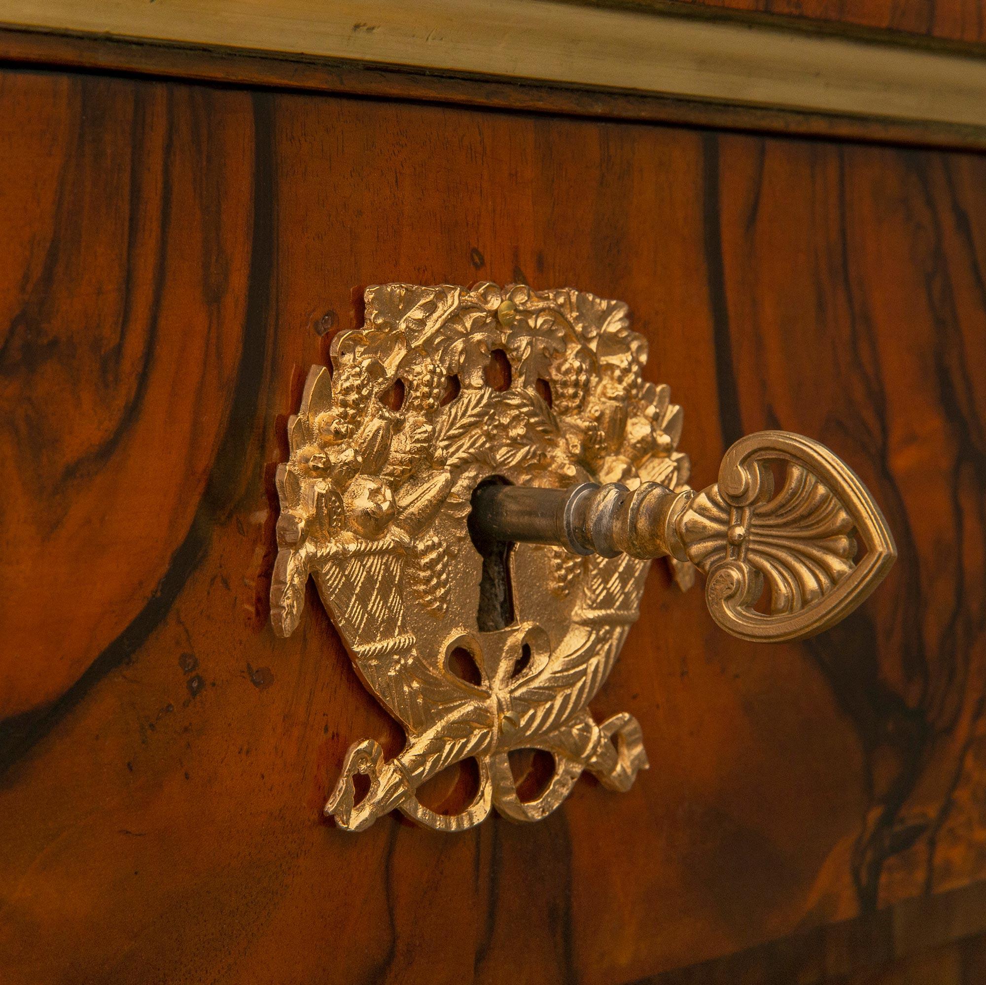 Pair Of Italian 18th Century Neo-Classical St. Rosewood, Ormolu & Brass Commodes For Sale 2