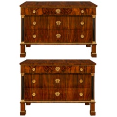 Antique Pair Of Italian 18th Century Neo-Classical St. Rosewood, Ormolu & Brass Commodes