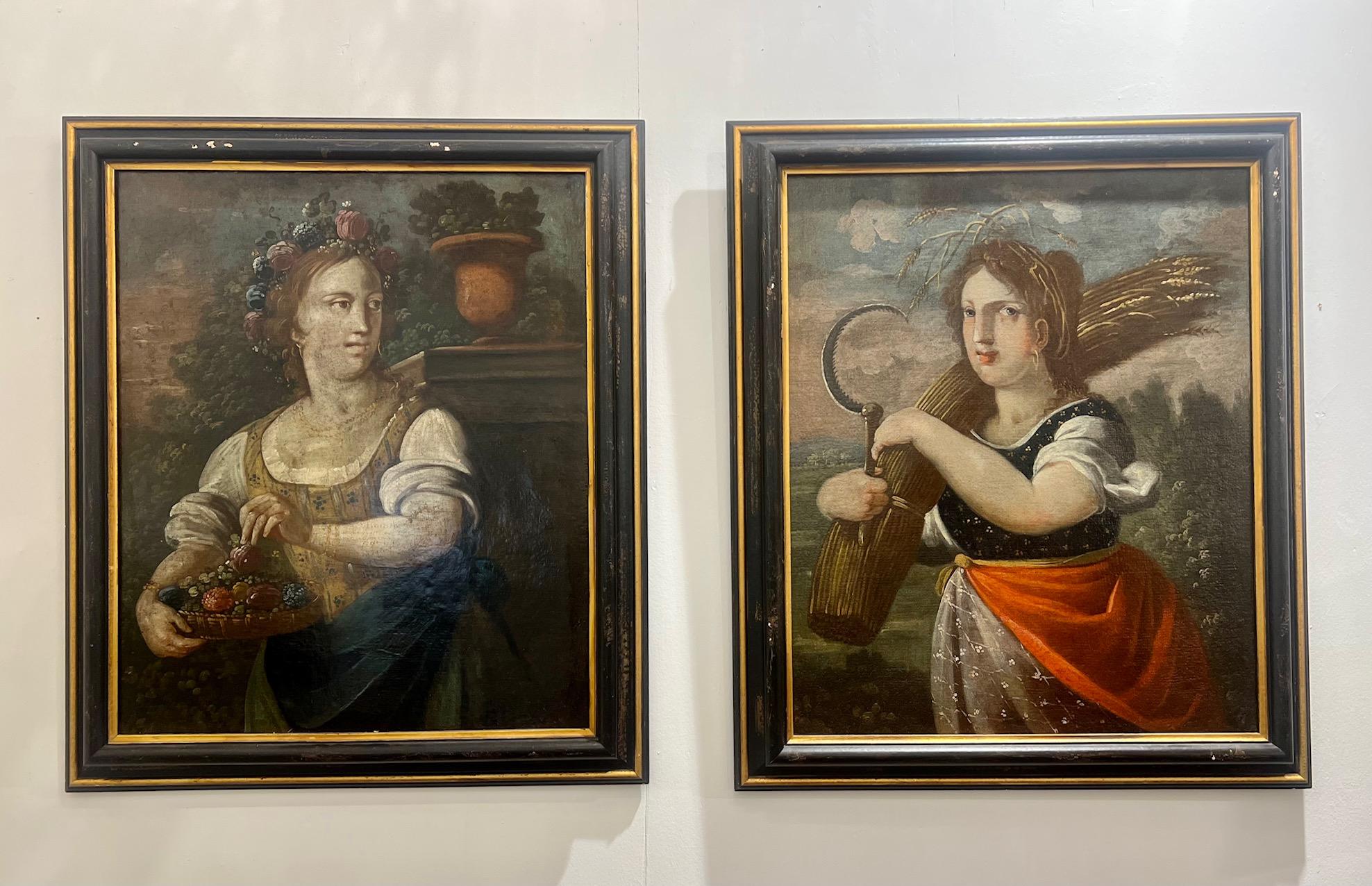 Pair of Italian School Paintings from the 18th Century. 