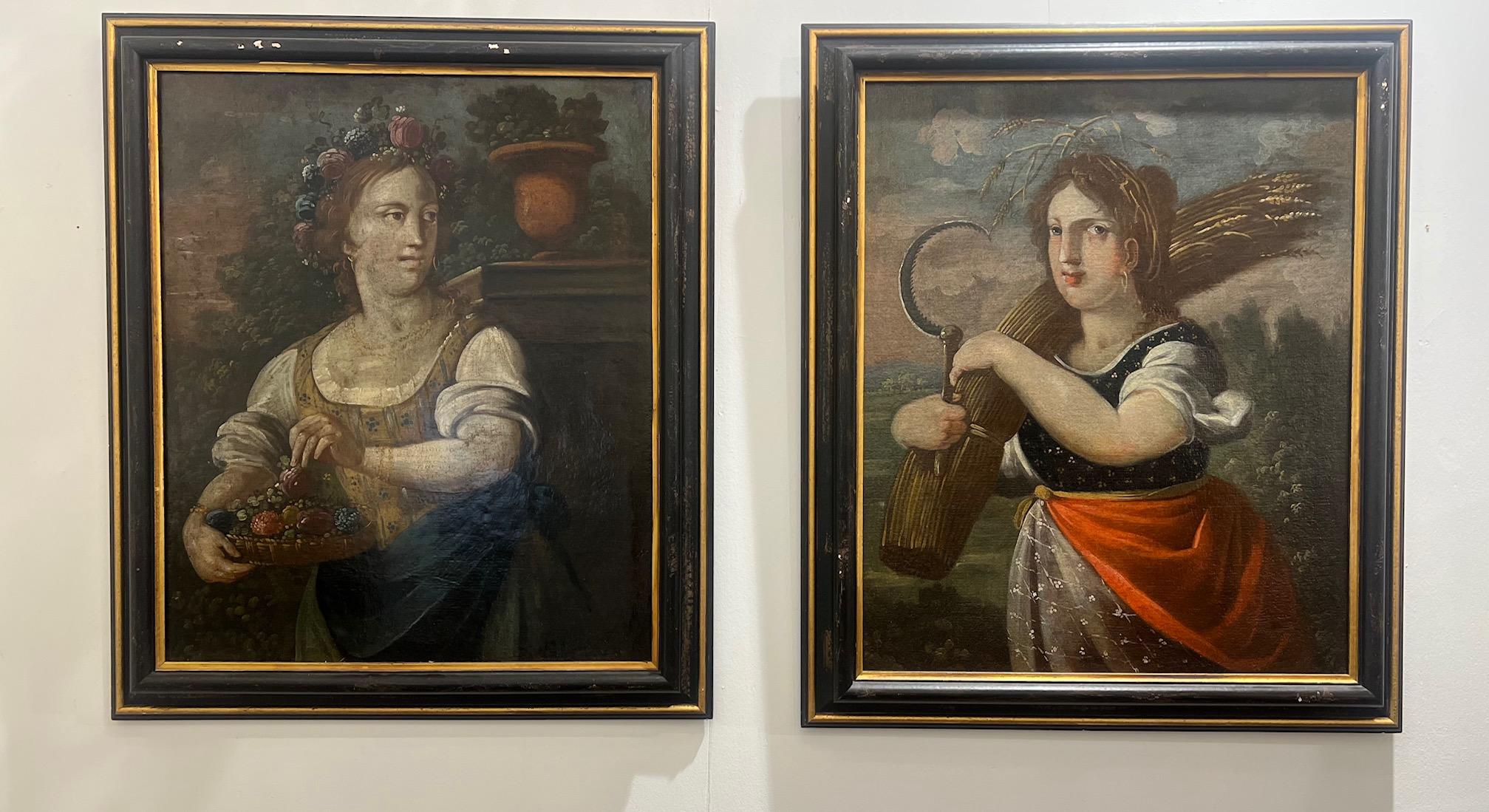Pareja de óleos italianos del siglo XVIII Italiano en venta