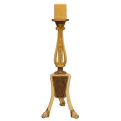 Pair of Italian 18th Century Patinated and Faux Porphyry Torchières