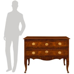 Pair Of Italian 18th Century Transitional St. Walnut And Ormolu Commodes