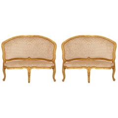 Pair of Italian 18th Century Venetian St. Giltwood Corner Chairs