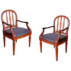 Pair of Italian 18th Century Walnut Armchairs