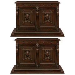 Pair of Italian 18th Century Walnut Buffets, from Northern Italy