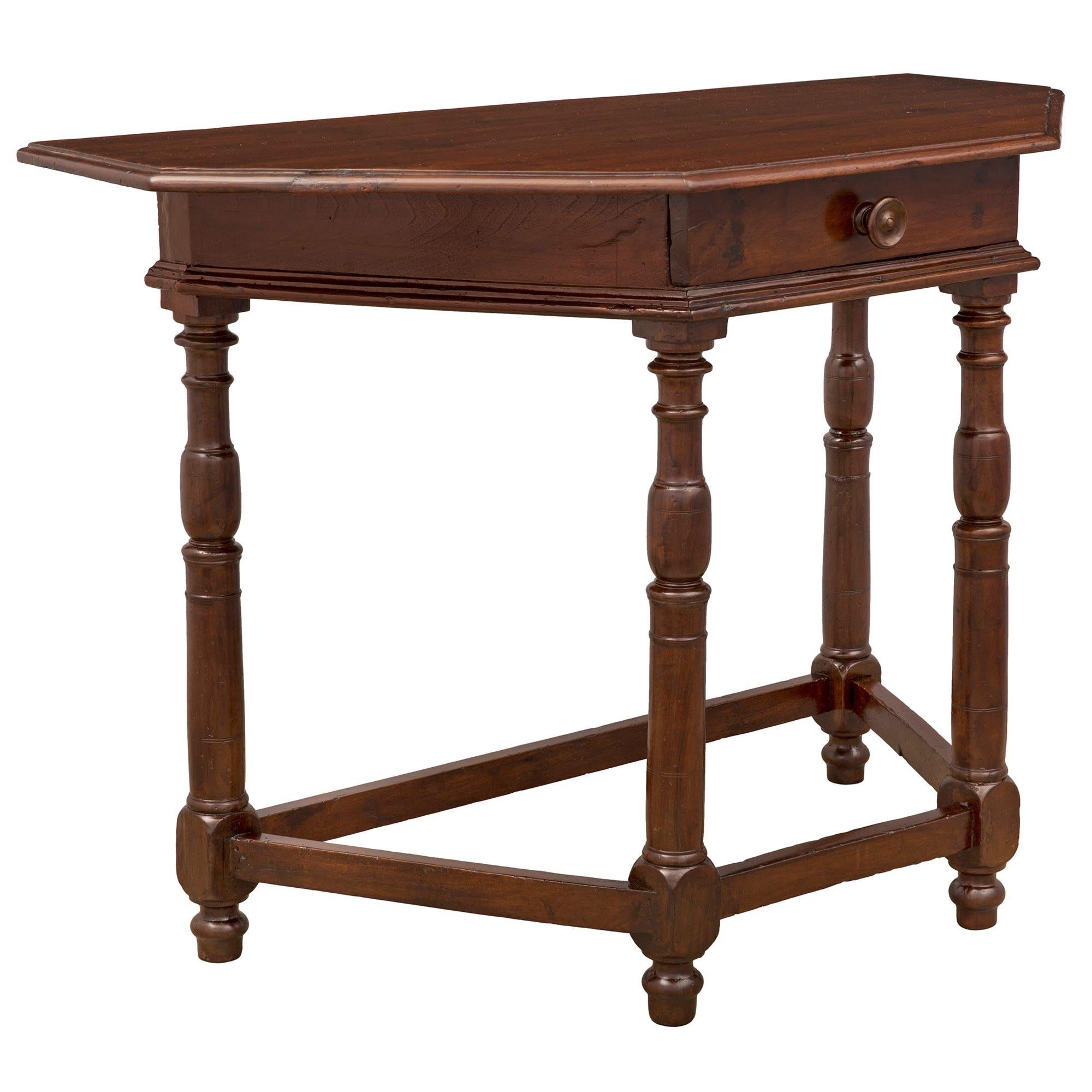 18th Century and Earlier Pair of Italian 18th Century Walnut Consoles/Center Table from Tuscany