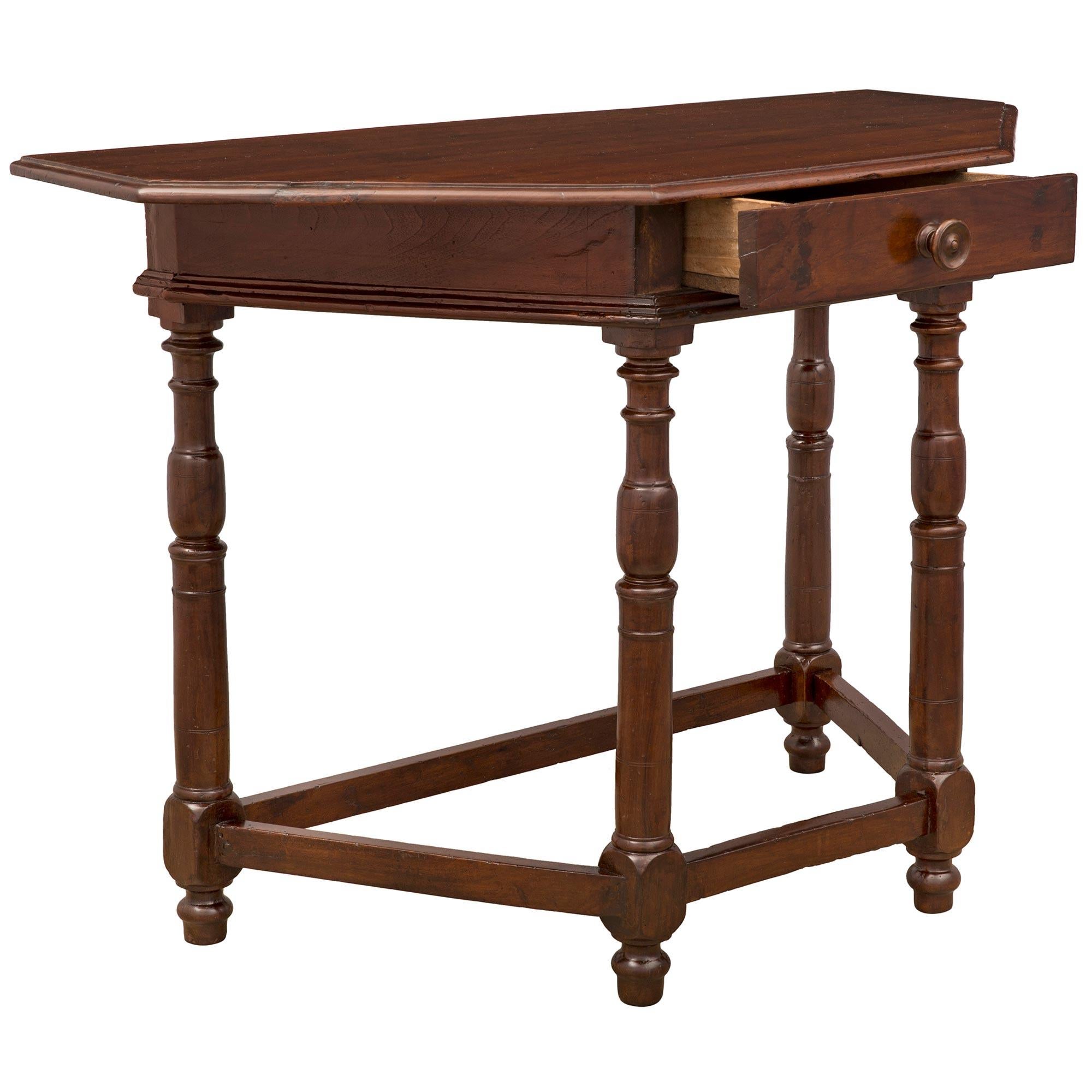 Pair of Italian 18th Century Walnut Consoles/Center Table from Tuscany 1