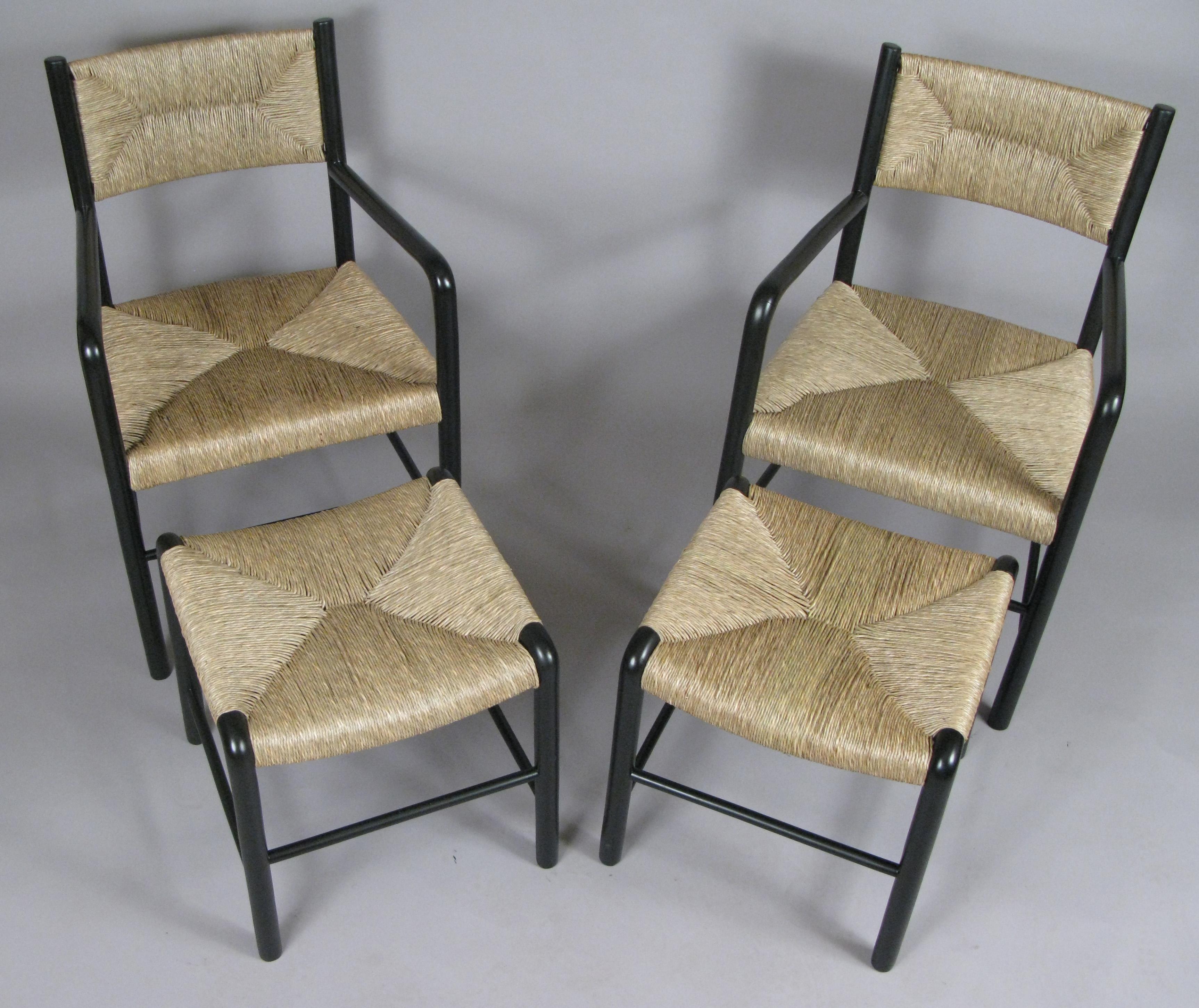 Pair of Italian 1930s Lacquered Birch Chairs and Ottomans In Good Condition In Hudson, NY