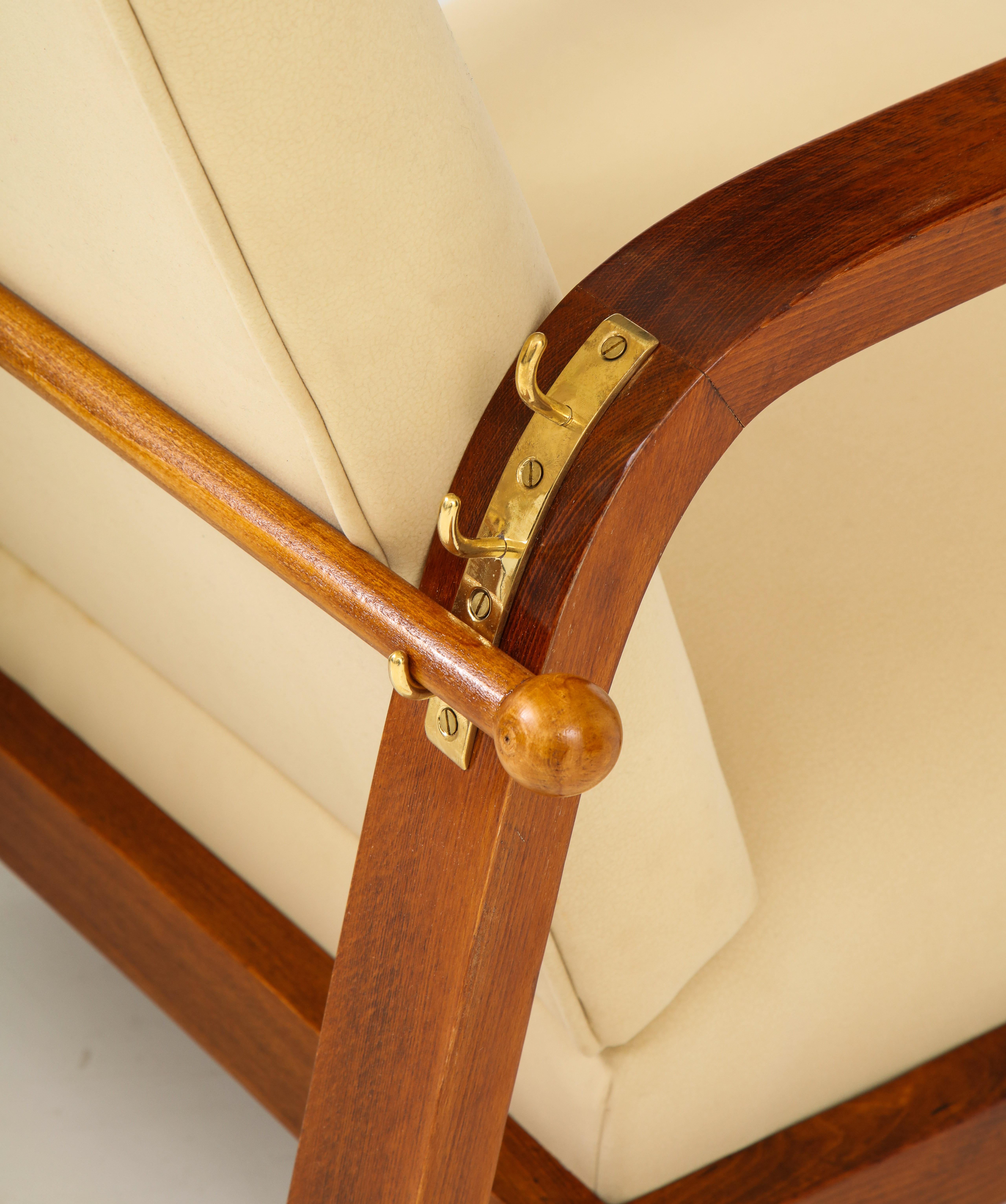 Pair of Italian 1930s Palisander Wood Adjustable Armchairs 2
