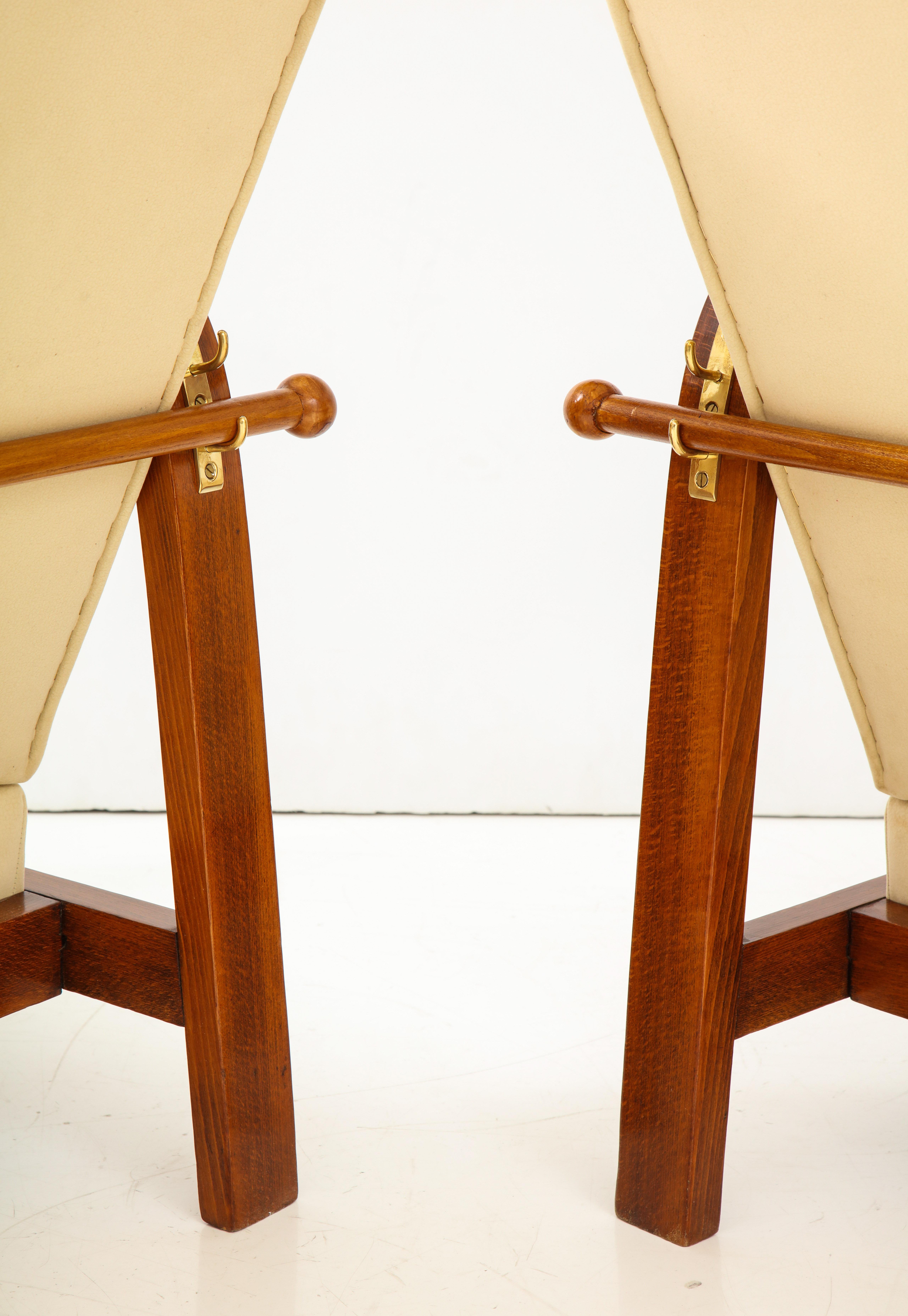 Pair of Italian 1930s Palisander Wood Adjustable Armchairs 4
