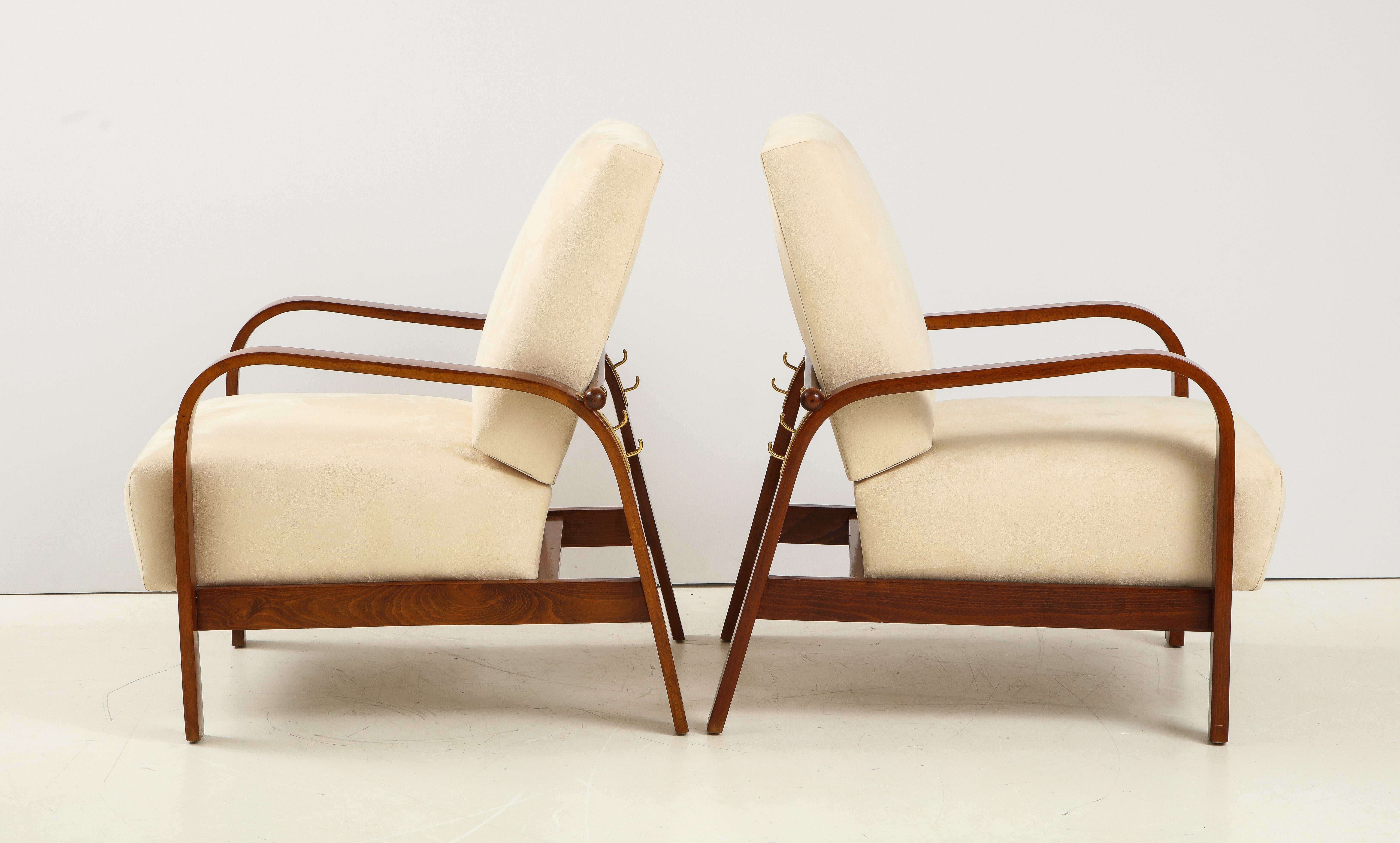 Pair of Italian 1930's Reclining Armchairs 4