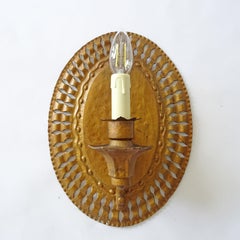 Pair of Italian 1940s Wrought Iron Wall Lamps